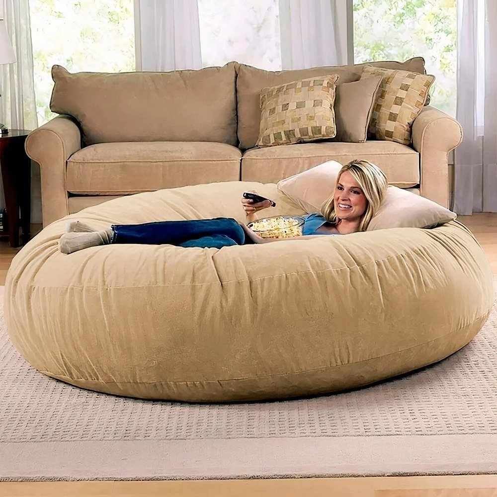 Puff Gigante Premium Suede Varias Cores 1.50x30 Diâmetro Sem Enchimento Lançamento