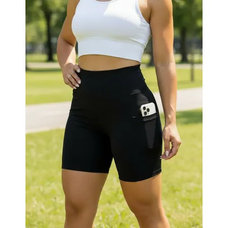 Shorts Academia Feminino Modeladora Com Bolso Proteção Uv50