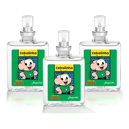 Kit 3x Perfumes Colônia Miniatura Cebolinha Turma Da Mônica Jequiti De 25ml