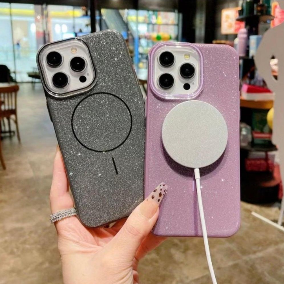 Capa Capinha Case Elegante Brilhante Anti‑Impacto Premium Com MagSafe Para iPhone 11 12 13 14 15 16 16E 17 Air Pro Max