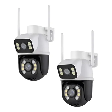 Kit 2 Câmera Wifi Externa A28 App Icsee Dupla Visão 3mp Prova Dágua Cor Branco