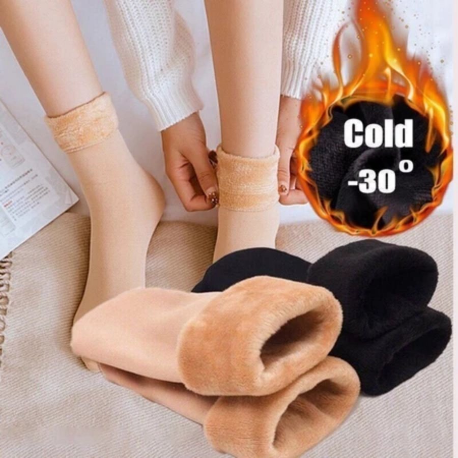 Meia Térmica Forrada Peluciada Kit 1/3/6 Pares Resistente ao Frio -30° Unissex